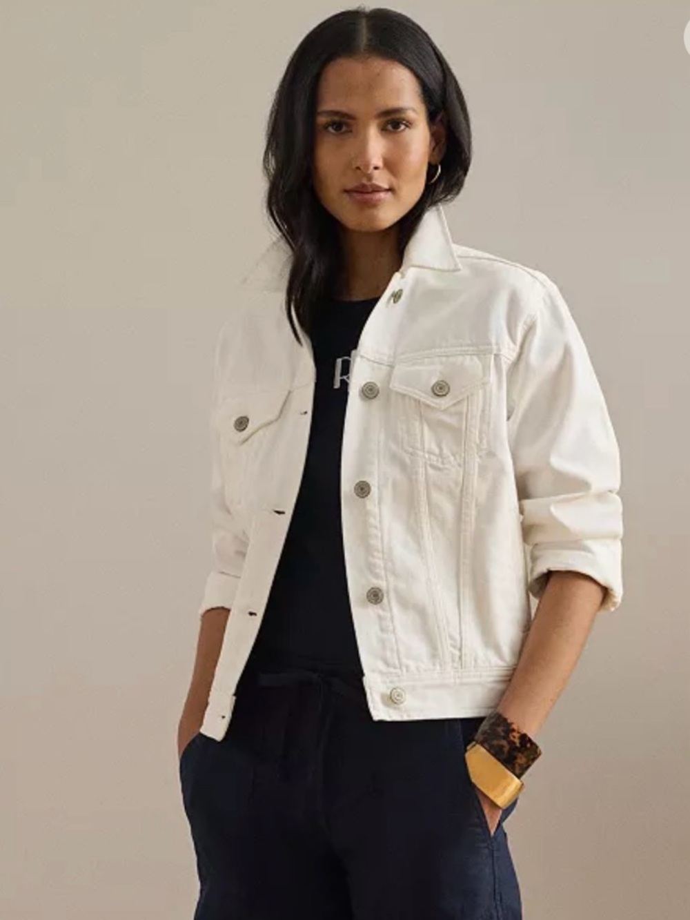 Polo by Ralph Lauren White Denim Trucker Jacket